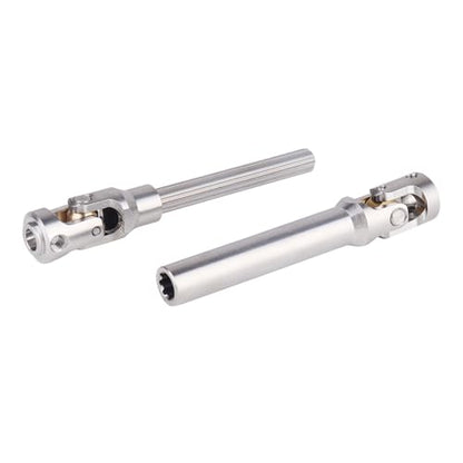 2pcs Hobbyfire 1/10 RC Crawler Drive Shafts Stainless Steel Universal Joint Driveshaft for Axial SCX10 II III Traxxas TRX4 Redcat Gen8 Gen7 Element Upgrades Parts(102-145mm) - style: 102-145mm