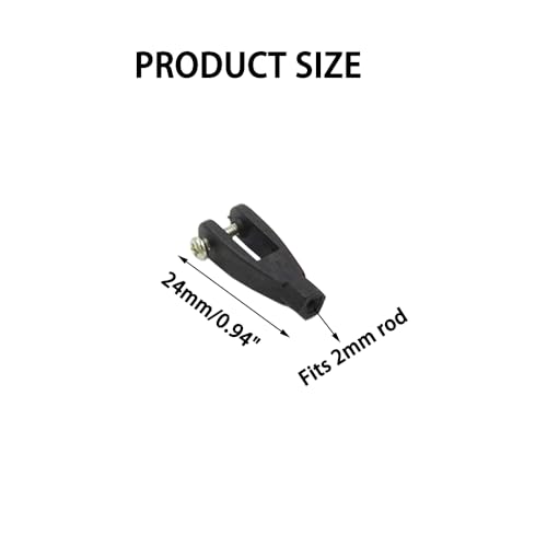 5PCS RC Airplane Servo Linkage Rod Clevis Coupler U-Shaped Nylon Clamp with Screws for RC Plane Helicopter DIY Model Aircraft Pushrod Connecting Part (for 2mm Rod Black) - style: For 2mm Rod Black
