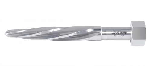 Accusize Industrial Tools H.S.S. Aligning Reamer - 11/16'' Diameter, 4-1/2'' Flute Length, 6-1/2'' OAL, Hex Shank, Spiral Flute, 0523-6025 | HSS Aligning Reamer, 11/16" Dia, 4-1/2" Flute, 6-1/2" OAL, Hex Shank, Spiral Flute - size: 11/16 inch