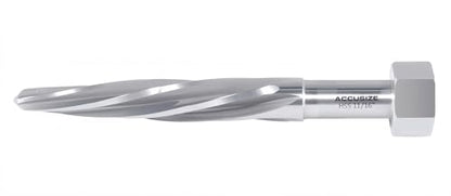 Accusize Industrial Tools H.S.S. Aligning Reamer - 11/16'' Diameter, 4-1/2'' Flute Length, 6-1/2'' OAL, Hex Shank, Spiral Flute, 0523-6025 | HSS Aligning Reamer, 11/16" Dia, 4-1/2" Flute, 6-1/2" OAL, Hex Shank, Spiral Flute - size: 11/16 inch