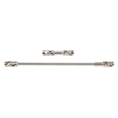 1/10 RC Drive Shaft - 68-229mm Cut-to-Length Stainless Steel Driveshaft Kit for TRX4 TRX6 SCX10 Capra - 2PCS CNC Machined Universal Joint Shafts with M4 Screws (Black) - color: Black