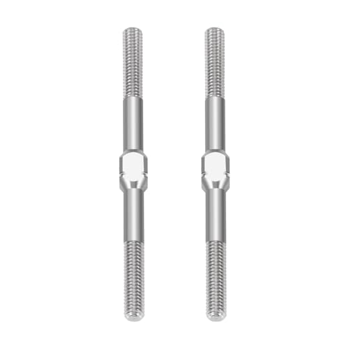 RCHUBAM 2PCS RC Turnbuckles Camber M3 Link Rod for 1/10 TRX-4 Slash 4X4 | 1 Pairs 14mm-50mm Suspension Rod,Alloy Steering Linkage Tie Rods - style: 45mm