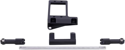 CNC Aluminium BTA Servo Mount with Hydraulic Steering Link for 1/10 RC Crawler Car VP Capra F9 Portal Axle LCG Chassis DIY Parts (Black)