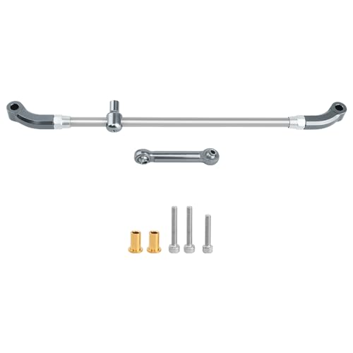 Stainless Steel +Aluminum Steering Linkage Set for 1/8 Losi LMT RC Monster Truck Metal Upgrade Parts (Gray) - color: Gray