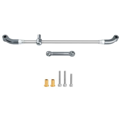 Stainless Steel +Aluminum Steering Linkage Set for 1/8 Losi LMT RC Monster Truck Metal Upgrade Parts (Gray) - color: Gray