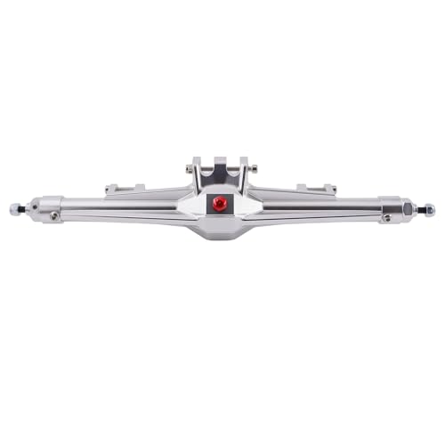 CNC Aluminum Rear Axle Assembly for 1/10 RC Crawler, Metal Axle Housing Upgrade Part for H10 RC Crawler (Black/Silver) (Silver) - color: Silver