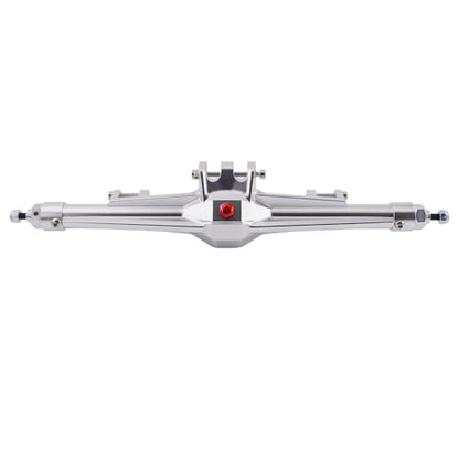 CNC Aluminum Rear Axle Assembly for 1/10 RC Crawler, Metal Axle Housing Upgrade Part for H10 RC Crawler (Black/Silver) (Silver) - color: Silver