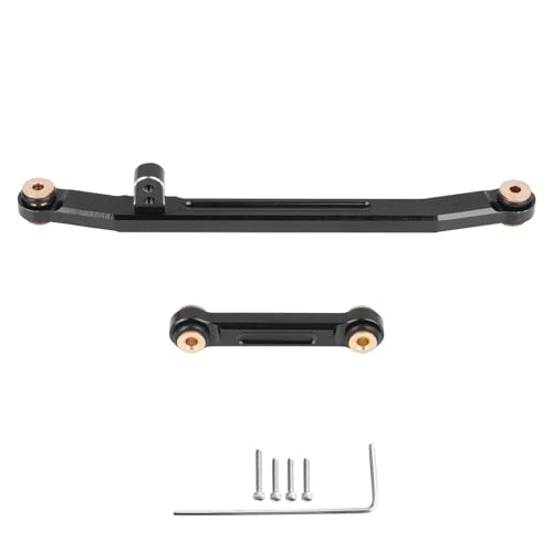 SCX24 Steering Links Aluminum Steering Linkage Set High-Tightening Links for Axial SCX24 1/24 Upgrades (Black) - color: Black