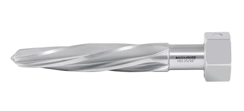 Accusize Industrial Tools 15/16 inch Bridge Reamer, Magnetic Hex Shank, Hss Spiral Flutes Aligning Reamers, Car Reamers, 1523-8045 | Magnetic Hex Shank, HSS Spiral Flutes Aligning Reamers, Size: 15/16", Flt Len: 5", OAL: 7", Hex Shank Size: 1-7/16" - size