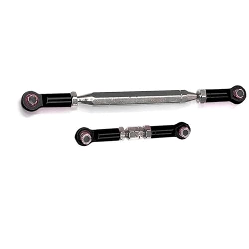 RC Car Rod Linkage Compatible with MN D90 D99 for MN-90 FJ-45 1/12 RC Car Crawler Metal Adjustable Steering Linkage Servo Link Pull Rod Turnbuckle(Black) - color: Black