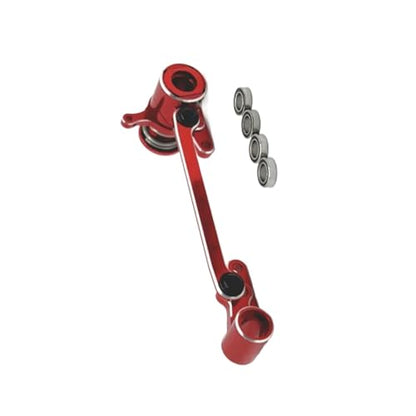 for Wltoys for 144001 144010 124007 124008 124016 124017 124018 124019 Metal Steering Assembly RC Car Upgrade Parts Accessories RC Car Repair Kit(Red) - color: Red