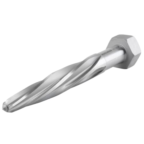 Accusize Industrial Tools H.S.S. Aligning Reamer - 13/16'' Diameter, 5'' Flute Length, 7'' OAL, Hex Shank, Spiral Flute, 0523-6035 | HSS Aligning Reamer, 13/16" Dia, 5" Flute, 7" OAL, Hex Shank, Spiral Flute - size: 13/16 inch