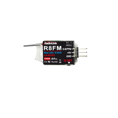 2.4GHz RC Receiver 4-12CH SBUS PPM PWM, DSSS FHSS Anti-Interference RSSI Telemetry Gyro Waterproof, Fits AT10II T8FB RC6GS for FPV Drone RC Car (R8FM) - style: R8FM