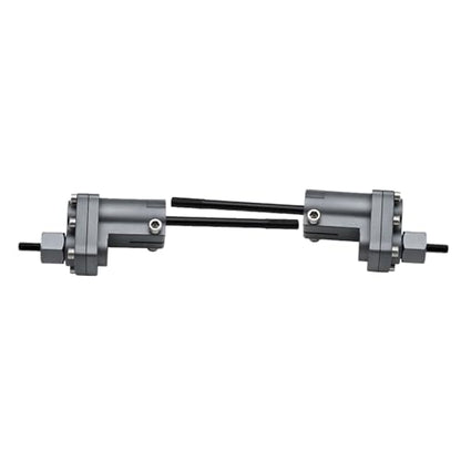 1/10 RC Crawler Aluminum Portal Front and Rear Axle Set for Axial SCX10 II 90046 90047 AR44 – CNC Alloy Axles with Steering Link Upgrade Parts for SCX10 Trucks (Gray Set) - color: Gray Set