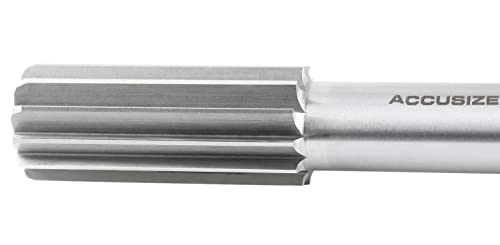 Accusize Industrial Tools 5015-0330 H.S.S. M2 Straight Shank Straight Flute Chucking Reamer, 1-3/8 in | 1-3/8" HSS M2 Straight Shank Straight Flute Chucking Reamer, Flt Len 3-1/4", OAL 12", Right Hand Cut, 10 Flute - size: 1-3/8 in.