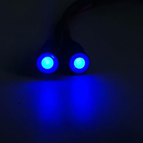 RC Car 2 LEDs Angel Eyes & Demon Eyes LED Light Headlights 10mm Outer Diameter Lamp for 1/10 RC Model Car Crawler Truck Racing Car Headlamps (Inner Blue+Outer Blue) - color: Inner Blue+Outer Blue
