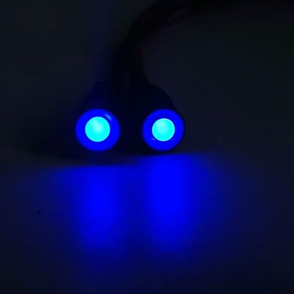 RC Car 2 LEDs Angel Eyes & Demon Eyes LED Light Headlights 10mm Outer Diameter Lamp for 1/10 RC Model Car Crawler Truck Racing Car Headlamps (Inner Blue+Outer Blue) - color: Inner Blue+Outer Blue