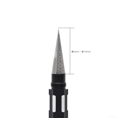 Hole Expander Tool, 0-14mm Stainless Steel Taper Reamer for Plastic, Spiral Shell Hole Opener with Orange Coating Handle for RC Car Model Kit