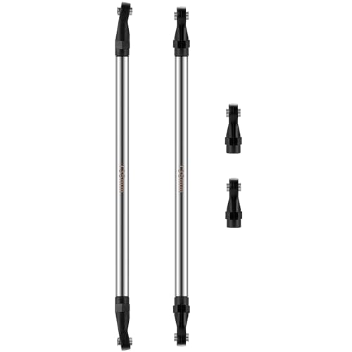 2Pcs Stainless Steel Link Rod Linkage Plastic Link Rod End，135mm | 55mm-155mm，Upgrade Parts，For Axial 1/10 SCX10 TRX4，RC Crawler Car - style: 135mm