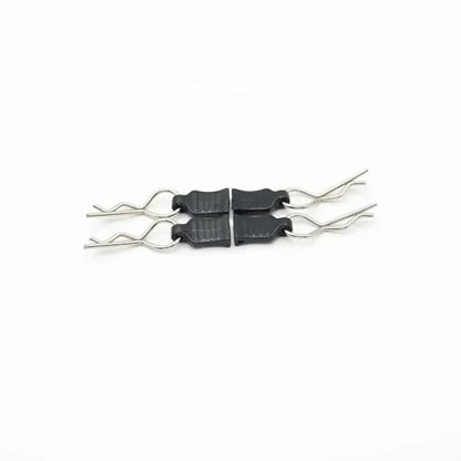 COMODO 4pcs Metal R-Type RC Body Clips with Pull Tabs for 1/10 1/12 1/14 1/18 Scale RC Cars – Replacement Shell Mounting Hardware