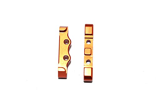 2Pc Upgrades Aluminum Rear Lower Suspension Arm Mount with 1/18 Mini-T 2.0 Stadium Truck Los01015 Rc Cars by GPM (Orange)