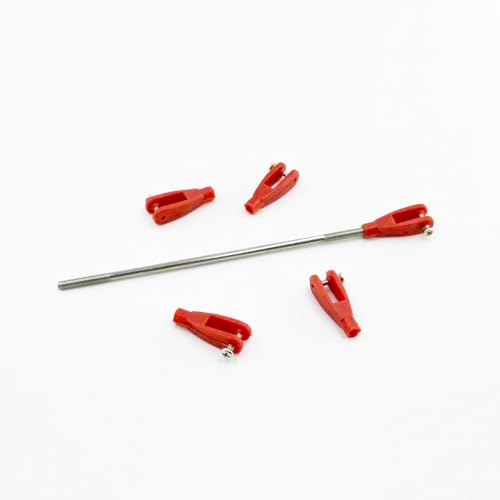 5PCS RC Airplane Servo Linkage Rod Clevis Coupler U-Shaped Nylon Clamp with Screws for RC Plane Helicopter DIY Model Aircraft Pushrod Connecting Part (for 3mm Rod Red) - style: For 3mm Rod Red