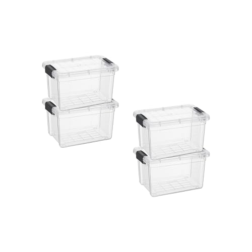 Superio Mini Storage Container Plastic Crayon Box Art Supplies and Sewing Case Stackable Clear Small Organizer for Beads, Stationery, Chalk, and Food, 1.4 Quart, 4 Pack - size: 1.4 Quarts, style: 4 Pack