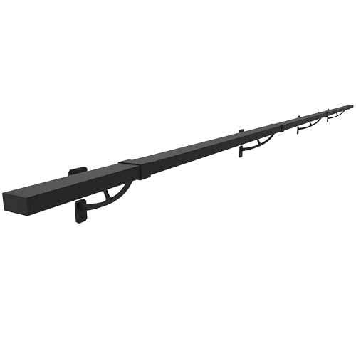 Foot Rail Kit–Wall Mounted Bar Railing Multiple Sizes (10 Feet) | Black Heavy Duty Metal Railing Hardware, Combined Installation and Sturdy Square Tube Design, for Restaurant, Bar,Office,Home - size: 10 Feet