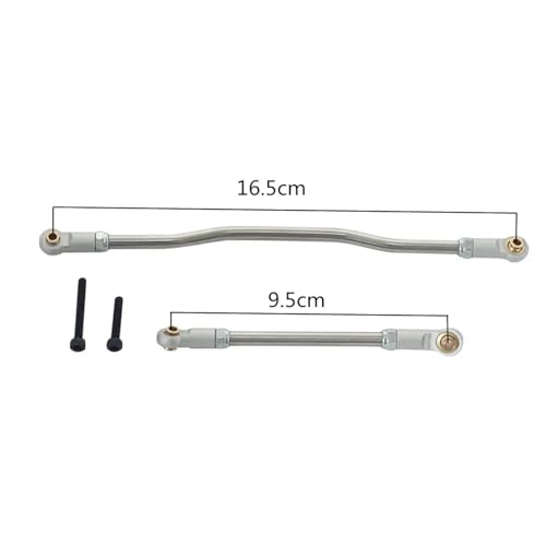 Compatible with Axial for Capra for Unlimited Trail RTR 1/10 RC Car Upgrade Parts Metal Adjustable Steering Links Kit Rod End RC Car Linkage(Silver) - color: Silver