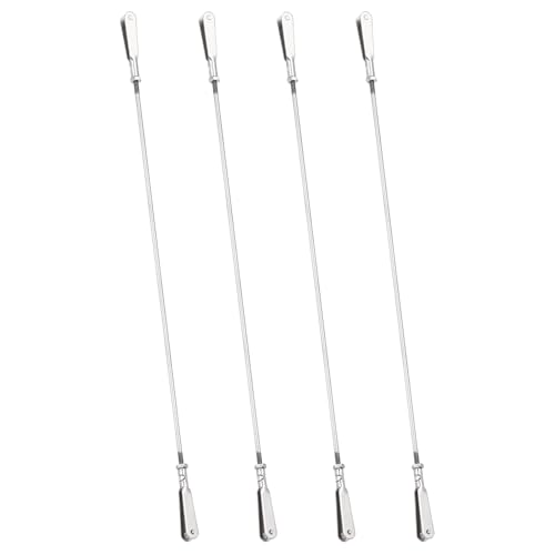 MECCANIXITY 4 Pcs Metal Clip Pushrod Connector Linkage, 304 Stainless Steel M2 Threaded Rod with Metal Clip for RC Plane Fixed Wing Aircraft DIY Models Parts, 246mm/9.69" - size: M2 x 246mm