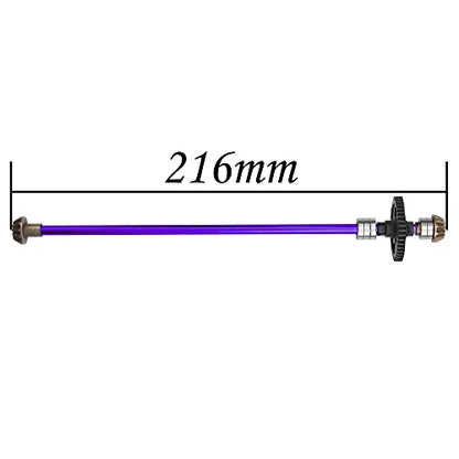 Metal Center Drive Shaft RC Car Central Transmission Shaft w/ 27T Motor Gear Upgrade Part Compatible with Wltoys 124018 124019 1/12 RC Car Buggy (Purple) - color: Purple