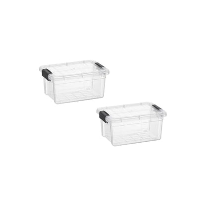 Superio Mini Storage Container Plastic Crayon Box Art Supplies and Sewing Case Stackable Clear Small Organizer for Beads, Stationery, Chalk, and Food, 1.05 Quart, 2 Pack - size: 1.05 Quarts, style: 2 Pack