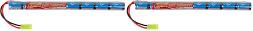 Tenergy Airsoft Battery 9.6V 1600mAh NiMH Stick Battery High Performance Stick Type Batteries w/Mini Tamiya Connector for Airsoft (Pack of 2) - size: Battery Pack Only (Pack of 2)