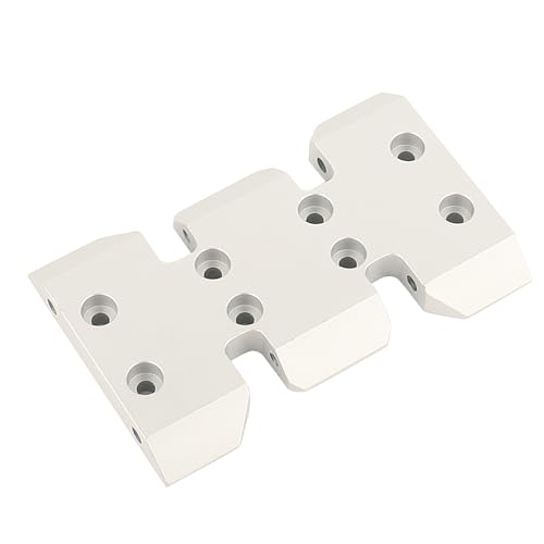 LCG Adjustable Transmission Mount Gearbox Skid Plate for 1/10 RC Crawler Axial SCX10 Lower Center of Gravity Metal Upgrade Part (Silver) - color: Silver