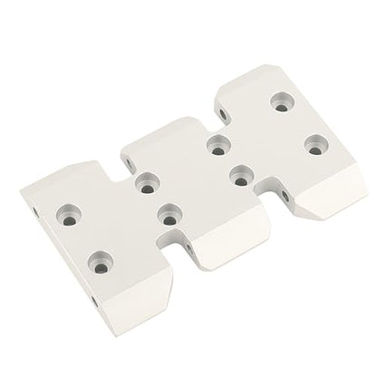 LCG Adjustable Transmission Mount Gearbox Skid Plate for 1/10 RC Crawler Axial SCX10 Lower Center of Gravity Metal Upgrade Part (Silver) - color: Silver