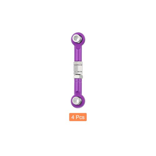 MECCANIXITY 4 Pcs Steering Servo Turnbuckle Rod RC Aluminum Alloy Linkages for HSP 1/10 94123 On-Road RC Car (Purple, 38mm) - color: Purple, size: 38mm
