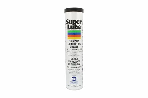 Super Lube Silicone Lubricating Grease w/Syncolon - Waterproof, All Purpose, Food-Grade Grease - Rust Protection - Automotive & Industrial Use - Translucent White - Cartridge - 14.1 oz (92150) - size: 14.1 Oz Cartridge