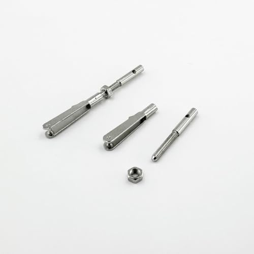 4PCS RC Airplane Metal Clevis with Connecting Rod Push Rod Shaft and Nuts for DIY RC Plane Fixed Wing Parts Model Plane Aircraft Connection Accessories (M3 Thread)