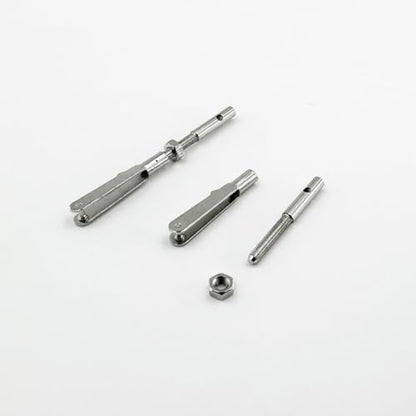 4PCS RC Airplane Metal Clevis with Connecting Rod Push Rod Shaft and Nuts for DIY RC Plane Fixed Wing Parts Model Plane Aircraft Connection Accessories (M3 Thread)