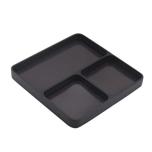 Magnetic 3-Grid Parts Storage and Maintenance Tool Tray (98x98x11mm) Compatible with RC Cars, Drones, Model Vehicles and Electronic Repair(Black) - color: Black