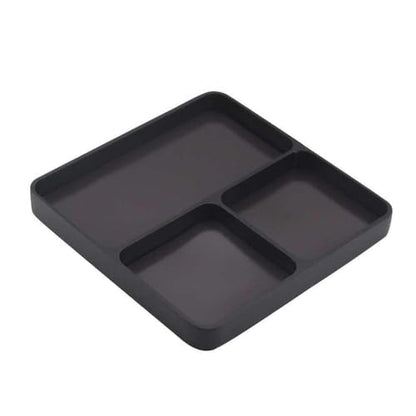 Magnetic 3-Grid Parts Storage and Maintenance Tool Tray (98x98x11mm) Compatible with RC Cars, Drones, Model Vehicles and Electronic Repair(Black) - color: Black
