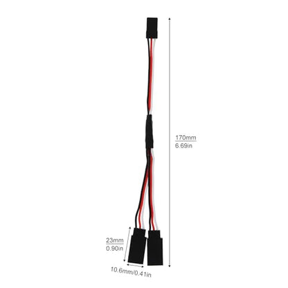 6Pcs 3 Pin JST Plug Splitters Servo Cord Wire,15 cm Male to 2 Female | Y harness connector servo extension cable. Fit for Futaba JR RC Car Airplanes - size: Male to 2 Female