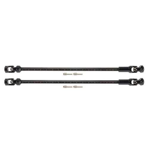 2pcs Steel Driveshaft 68-229mm Cut-to-Length for 1/10 SCX10 RC Crawler | Upgrade your 1/10 crawler with durable universal joint shafts.Severable design fits LCG rigs Capra Chassis.Easy DIY install. - color: 2pcs Black