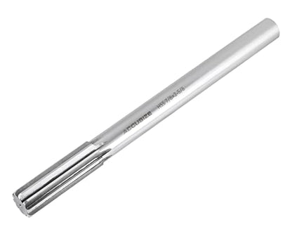 Accusize Industrial Tools 7/8'' H.S.S. Straight Shank Straight Flute Chucking Reamer, Flute Length 2-5/8'', Oal 10'', Right Hand, 8 Flute, 5015-0245 | 7/8" HSS Straight Shank Straight Flute Chucking Reamer, Flt Len 2-5/8", OAL 10", Right Hand Cut, 8 Flute