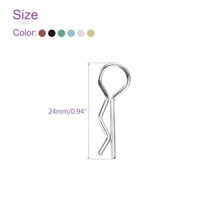 DMiotech 120Pcs Body Clips Pins with Pull Tabs, Mixed Color Universal RC Cars Parts Shell Replacement Parts for 1/8 1/10 1/12 Scale RC Car(Gold, Black, Silver, Blue, Red, Green) - color: Gold/Black/Silver/Blue/Red/Green