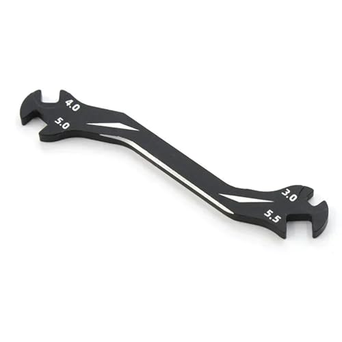 RC Multi-Function Wrench Turnbuckle Nut Ball Joint Remover 3mm 4mm 5mm 5.5mm Universal Repair Tool Aluminum Alloy for 1/10 1/8 1/24 Crawler Truck Off Road Car Boat Drone Airplane (Black) - color: Black