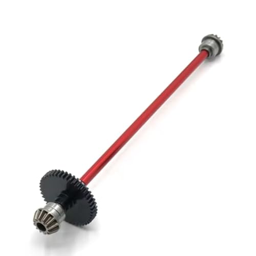 for Wltoys for 144001 144002 144010 1/14 Center Drive Shaft Assembly Steel Reduction Gear 27T Motor Gear RC Car Upgrade Parts RC Car Repair Kit(Red) - color: Red