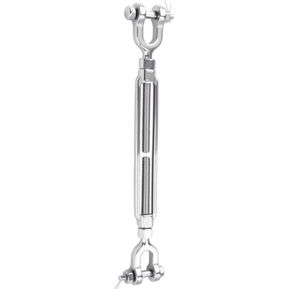 1 Pack 1/2" Jaw and Jaw Turnbuckle Heavy Duty, 4400 lbs Working Load Limit, Ultra Durable Stainless Steel Turnbuckles for Cables Wire Tension, Tractor, Sun Shade Tent, Deck, Ground Anchors - size: 1/2"(M12)-1PCS