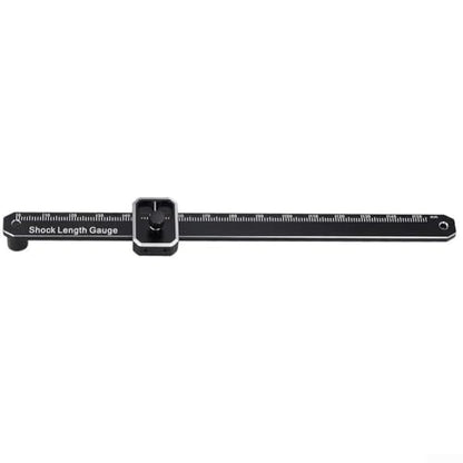 Shock Length Gauge Suspension Measurement Tool with Adjustable Metal Construction for 1:8 Scale Off-Road RC Cars, Precise Inch/Millimeter Markings, Black