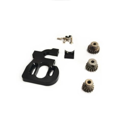 Rc Upgrade Spare For Wltoys 144010 124017 124016 Rc Car Adjustable Motor Bracket Mount With 15T 17T 19T Gears Pinions Set Upgrade Parts Accessories(Black) - color: Black